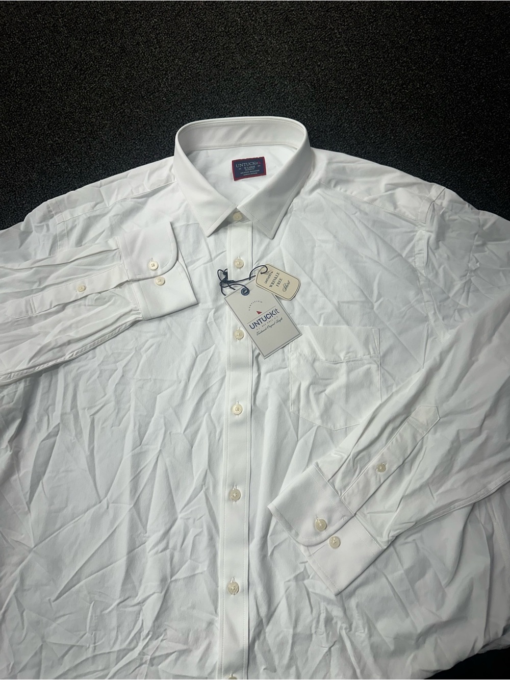 UNTUCKit Gironde Performance Shirt Mens Size XL White Relaxed Fit Stretch-NWT